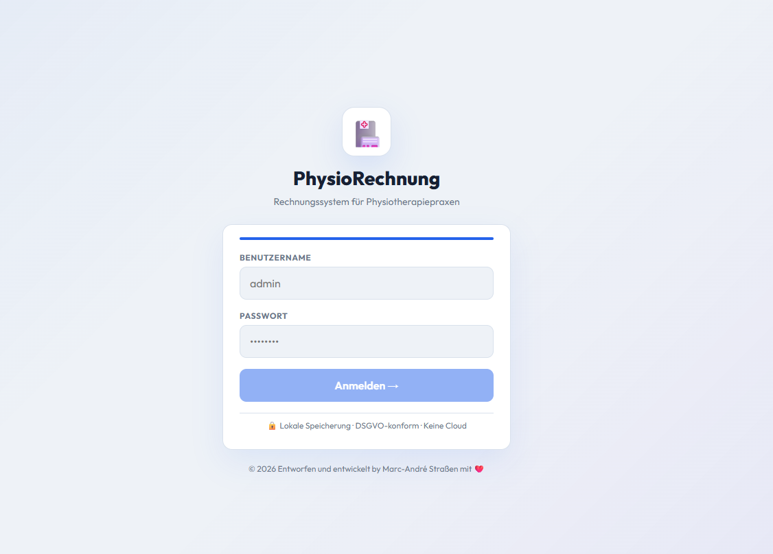 Rechnungsprogramm für Reha-Fit André Straßen